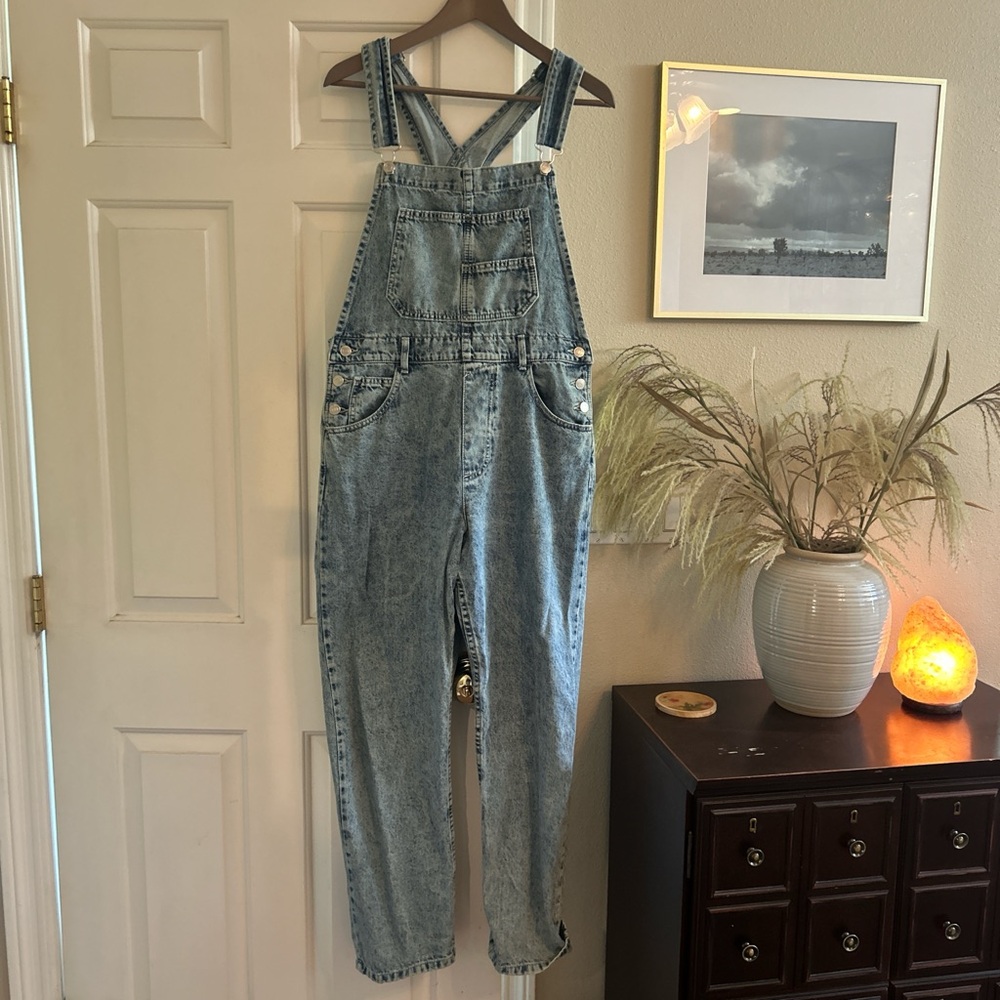 Free People Light Blue Denim Overalls